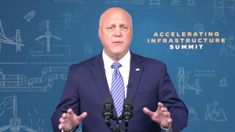 White House Infrastructure Point-Man Landrieu Shifts to Biden Re-election