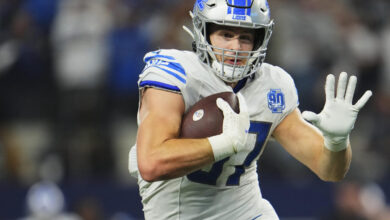 Sam LaPorta active for Lions’ wild-card game vs. Rams after Week 18 knee injury