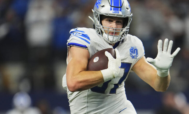 Sam LaPorta active for Lions’ wild-card game vs. Rams after Week 18 knee injury