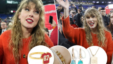 How Taylor Swift paid tribute to Travis Kelce with her jewelry at Chiefs vs. Ravens game