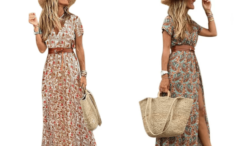 Serve Spring Florals With This Eye-Catching Belted Maxi Dress