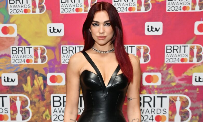 Dua Lipa Matched Her Manicure to Her Burgundy Hair at The 2024 Brit Awards