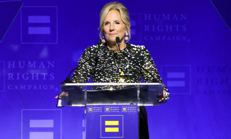 Jill Biden Human Rights Campaign Keynote Address Disrupted by Protestors Calling for Gaza Ceasefire