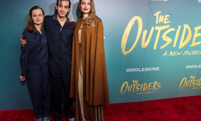 Angelina Jolie and rarely-seen daughter Vivienne, 15, attend the opening of their Broadway musical ‘The Outsiders’