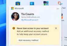 Microsoft tests a handy Windows account summary – and another ad