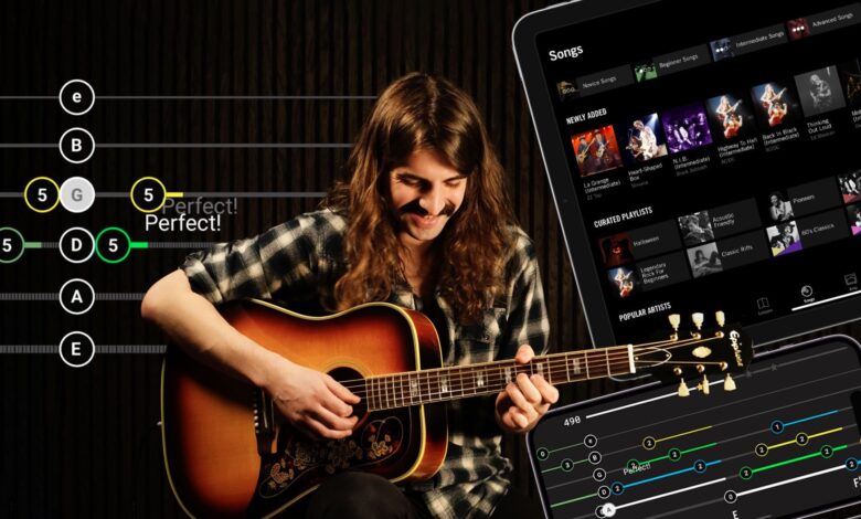 Learn to play guitar – and have fun doing it– with the feature-packed Gibson App