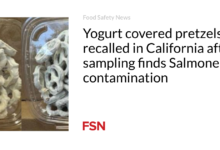 Yogurt covered pretzels recalled in California after sampling finds Salmonella contamination