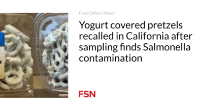 Yogurt covered pretzels recalled in California after sampling finds Salmonella contamination