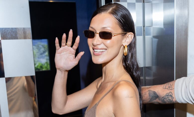 Bella Hadid Paired the Teeny-Tiniest Corset Dress With the Controversial Shoe of the Summer