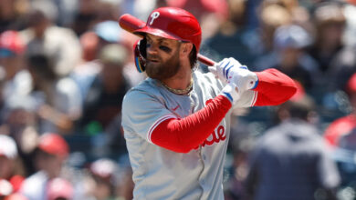 Video: Phillies, Giants Benches Clear After Bryce Harper Nearly Gets HBP in Face