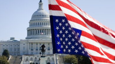 Trump Supporters Fly U.S. Flags Upside Down To Protest Guilty Verdict in New York