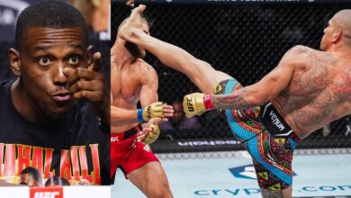 WATCH | Jamahal Hill live reacts to Alex Pereira’s head kick knockout at UFC 303