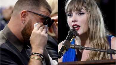 Taylor Swift Fans Are Literally Crying Over Travis Kelce’s Emotional Reaction to a Rare Lyric at the Eras Tour