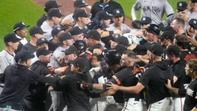 Yanks-O’s benches clear after Kjerstad hit in helmet