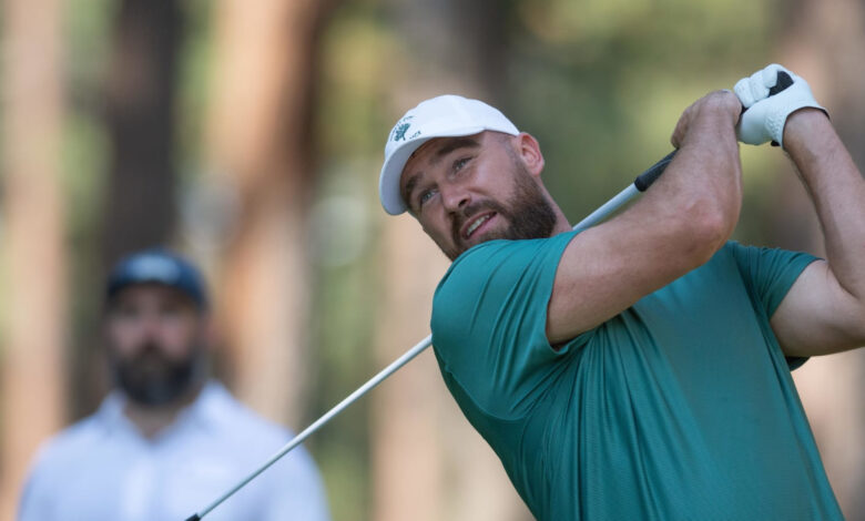 Video: Chiefs’ Travis Kelce Kisses Golf Fan’s Arm After Hitting Him with Errant Shot