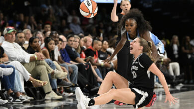 Aces rookie Kate Martin exits game with lower leg injury