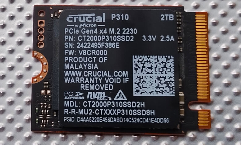 Crucial P310 NVMe SSD review: Tiny (2230), but mighty!