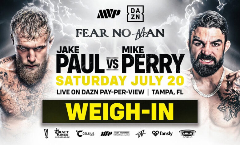 Jake Paul vs. Mike Perry Ceremonial Weigh-In Video