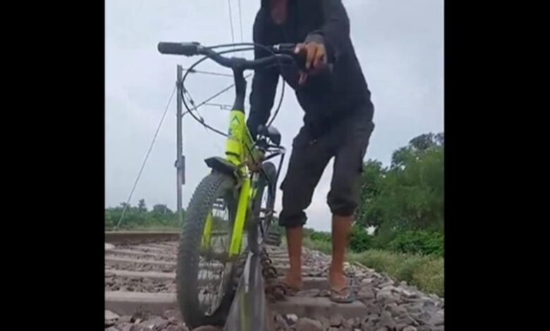 YouTuber Gulzar Sheikh, who places bicycle, gas cylinder on railway tracks in Prayagraj for videos, arrested