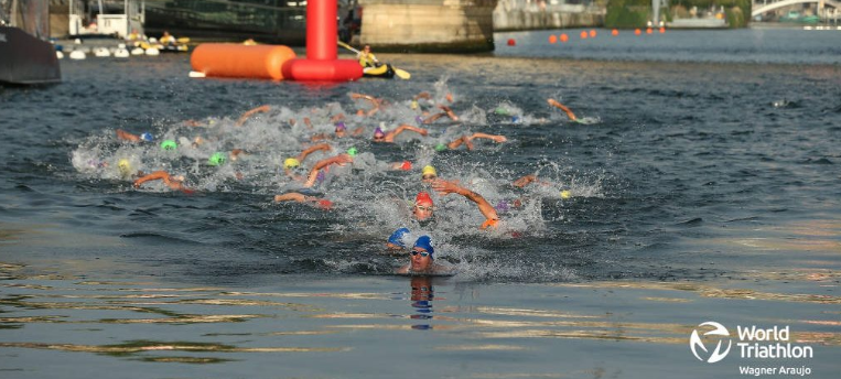 Olympic open water swimming races take place in Seine