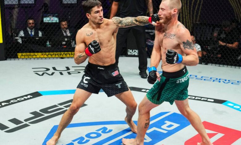 Muhammad Ali’s grandson Biaggio Ali Walsh lands first professional MMA KO in a minute as he continues PFL win streak