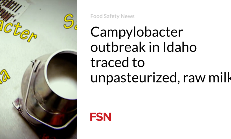 Campylobacter outbreak in Idaho traced to unpasteurized, raw milk