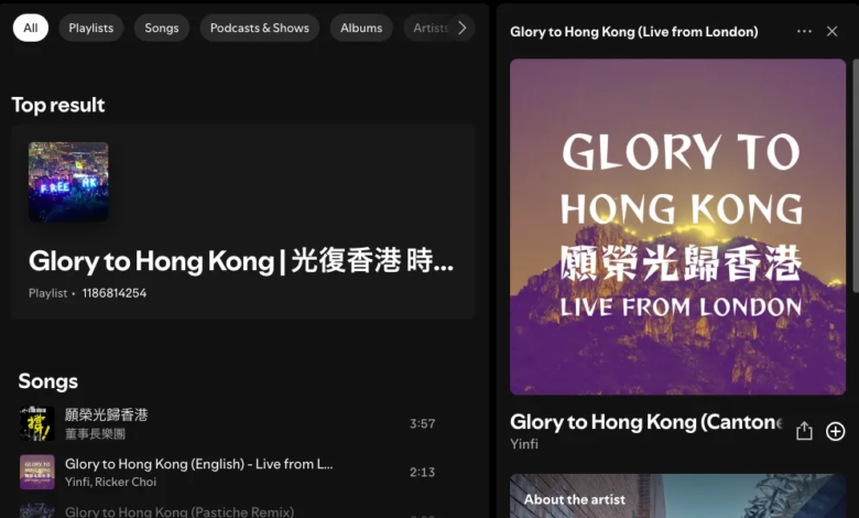 Spotify, Apple Music Reportedly Removing ‘Glory to Hong Kong’ Anthem In All Territories Worldwide