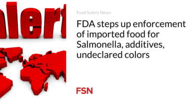 FDA steps up enforcement of imported food for Salmonella, additives, undeclared colors