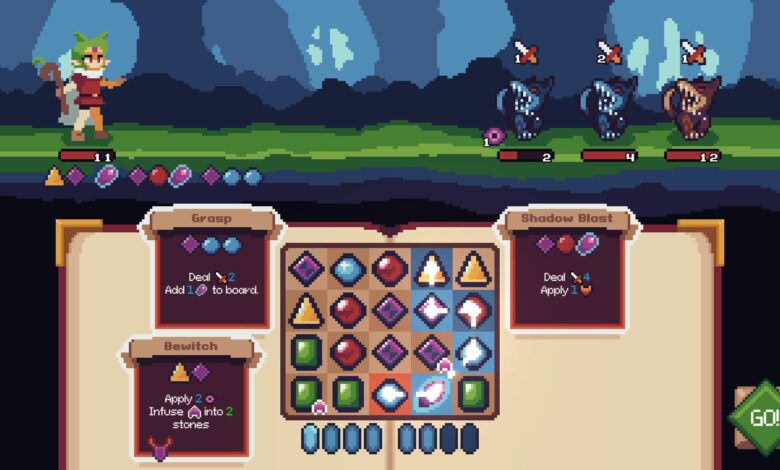 Witching Stone has you joining up shapes into spells and is massively charming