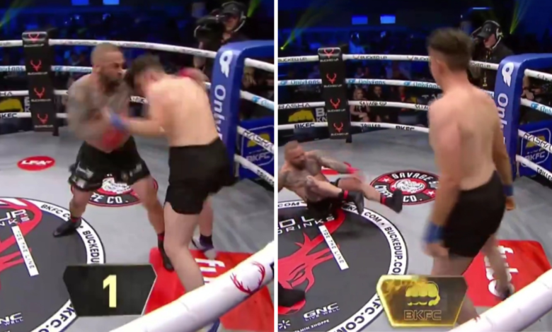 BKFC fighter snaps ankle in grisly injury and resets it himself during fight