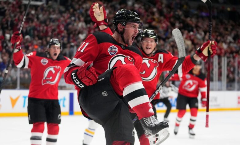 Devils down Sabres in season opener in Prague