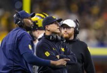 Jim Harbaugh gives Michigan football coach Sherrone Moore advice following 4-2 start