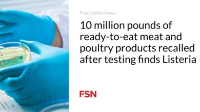 10 million pounds of ready-to-eat meat and poultry products recalled after testing finds Listeria