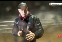 Anderson Cooper Hit In The Face By Flying Debris While Covering Hurricane Milton Live For CNN