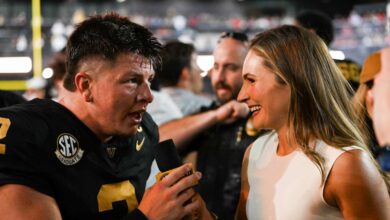 Video: Johnny Manziel Surprises Vanderbilt’s Diego Pavia After Upset Win vs. Alabama