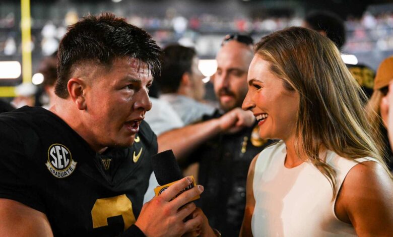 Video: Johnny Manziel Surprises Vanderbilt’s Diego Pavia After Upset Win vs. Alabama