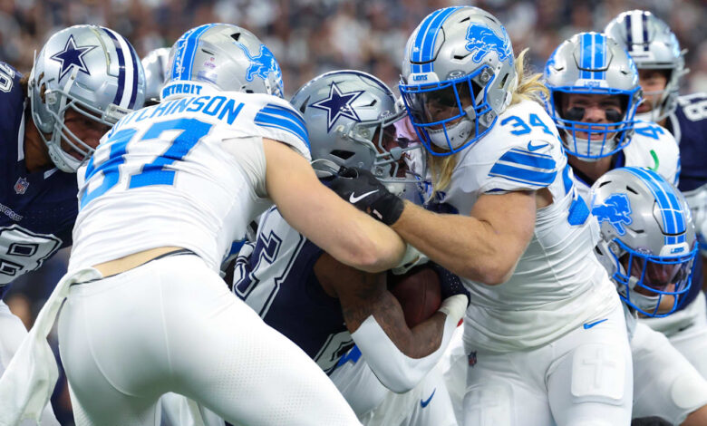 Detroit Lions Aidan Hutchinson carted off field against Dallas Cowboys