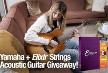 Enter to Win a Yamaha TAG3 C TransAcoustic Guitar and 12 Sets of Elixir® Strings