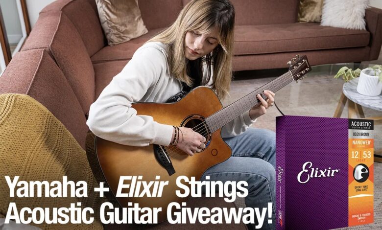 Enter to Win a Yamaha TAG3 C TransAcoustic Guitar and 12 Sets of Elixir® Strings