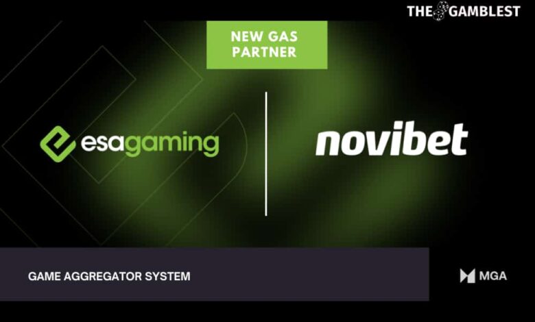 ESA Gaming expands partnership with Novibet through aggregator integration