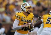 No. 19 Missouri QB Brady Cook leaves game vs. Auburn in first quarter with ankle injury