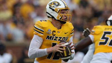 No. 19 Missouri QB Brady Cook leaves game vs. Auburn in first quarter with ankle injury