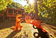 New Hampshire Homeowners Enlist a T-Rex Squad To Help Sell Their Home—and the Photos Are Hilarious