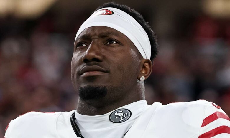 Niners HC Kyle Shanahan: WR Deebo Samuel hospitalized with pneumonia, fluid in his lungs                          Oct 21, 2024