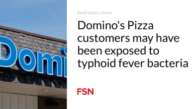 Domino’s Pizza customers may have been exposed to typhoid fever bacteria