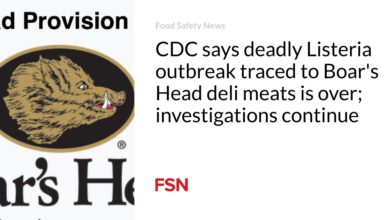 CDC says deadly Listeria outbreak traced to Boar’s Head deli meats is over; investigations continue