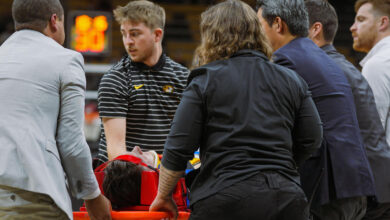 Missouri star Caleb Grill taken to hospital, is responsive after scary head and neck injury in win over Lindenwood