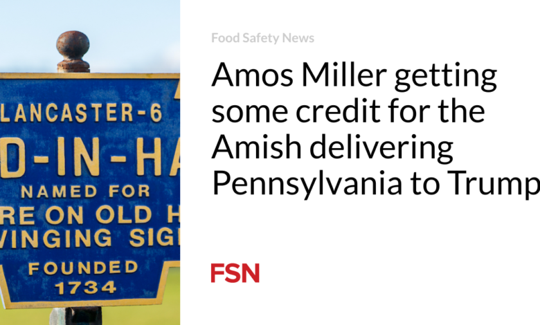 Amos Miller getting some credit for the Amish delivering Pennsylvania to Trump