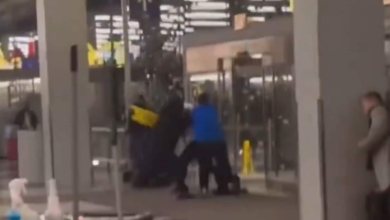 Viral video: ‘Wet floor’ signs as weapons, massive scuffle broke out at Chicago airport