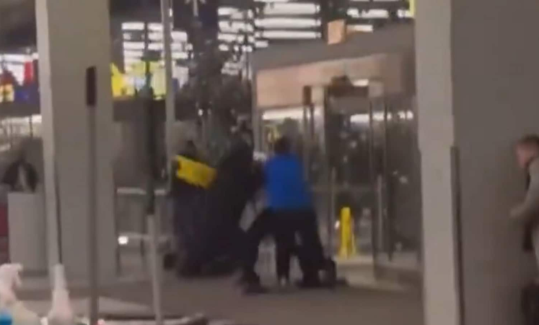 Viral video: ‘Wet floor’ signs as weapons, massive scuffle broke out at Chicago airport